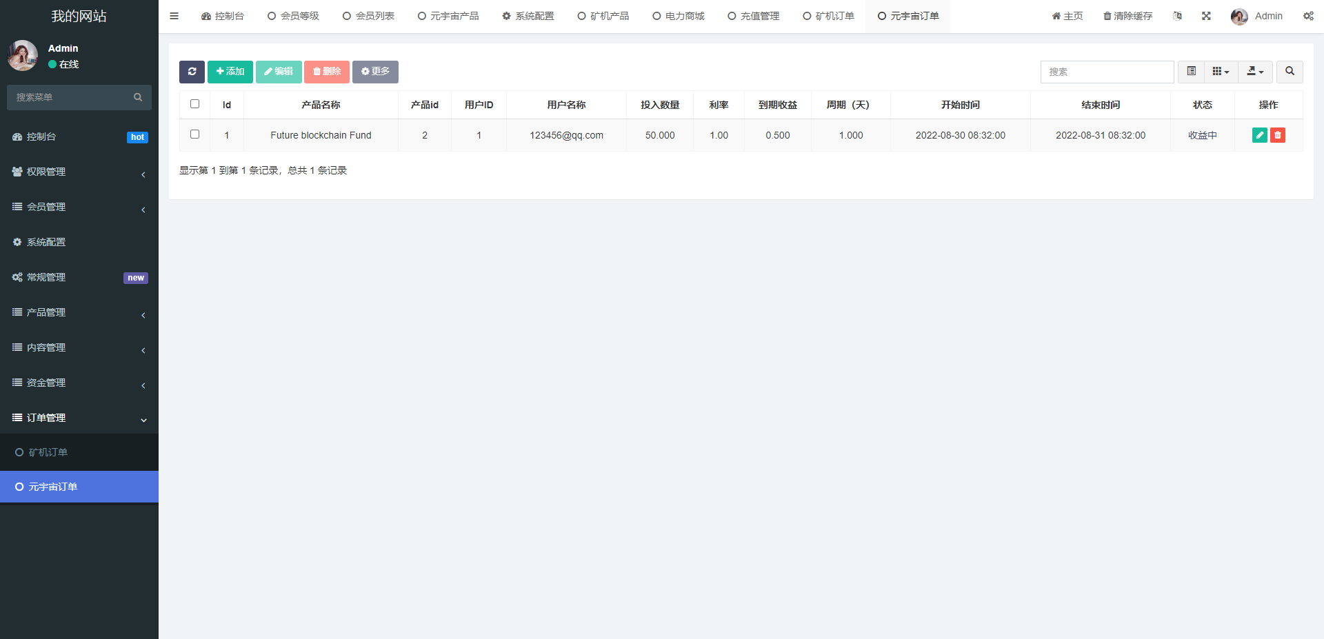 海外版区块链投资系统/元宇宙投资理财系统/云矿机投资