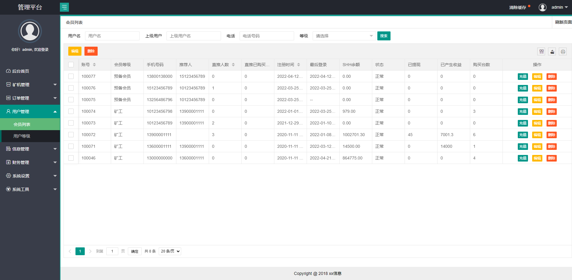 USDT矿机系统/虚拟币分红/区块链算力/USDT交易
