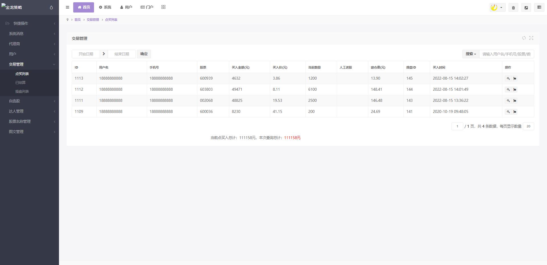 2022修复版策略配资系统/A股股票系统/买点策略